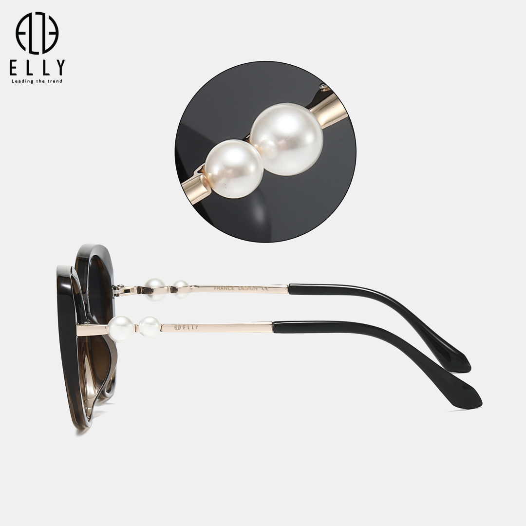 Phần càng kính kim loại được điểm xuyết hai viên ngọc trai nhỏ tinh xảo