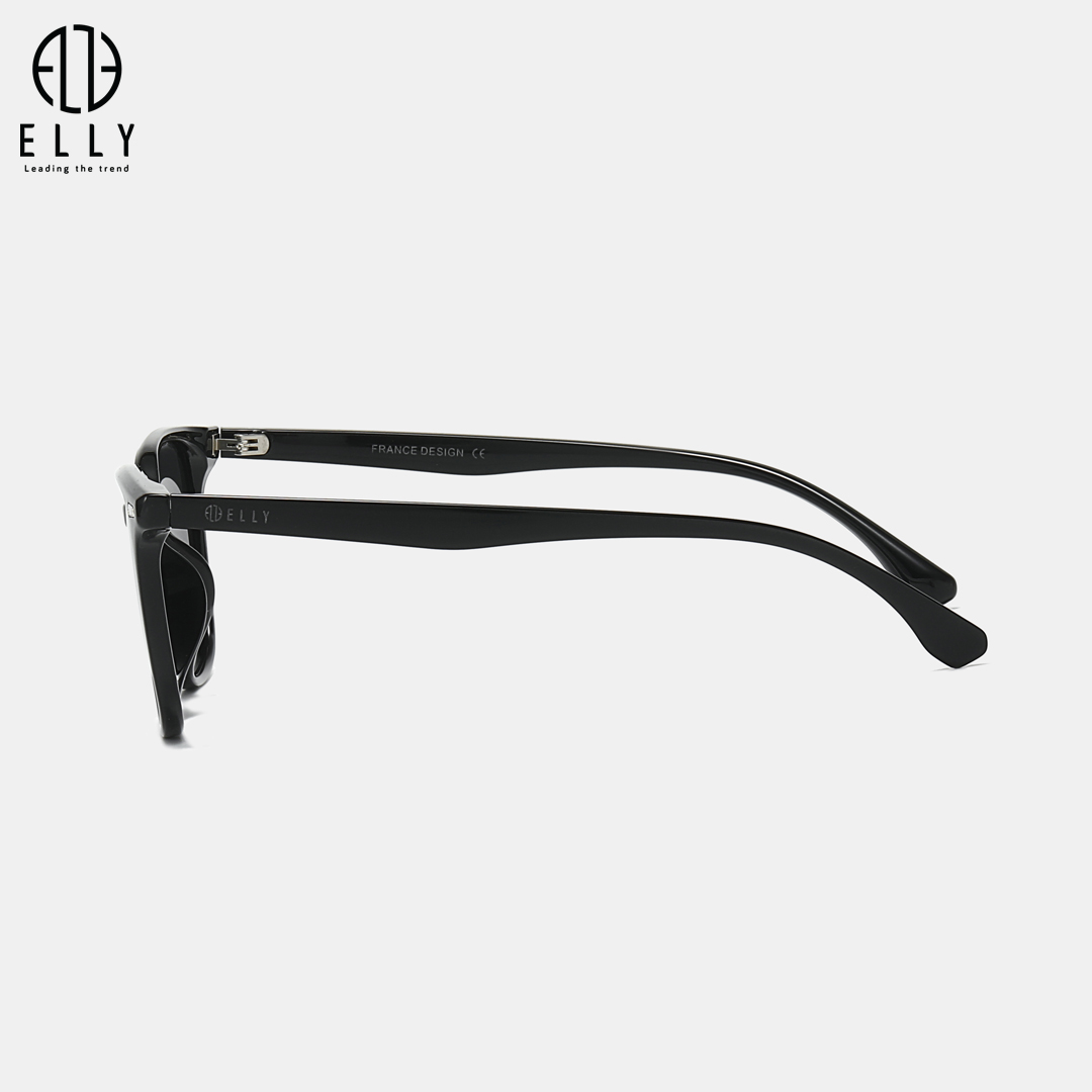 Gọng kính làm từ nhựa TR90 cao cấp, nhẹ, bền, có độ đàn hồi tốt; phần sống mũi liền bằng nhựa giúp tăng sự thoải mái và ổn định khi đeo.