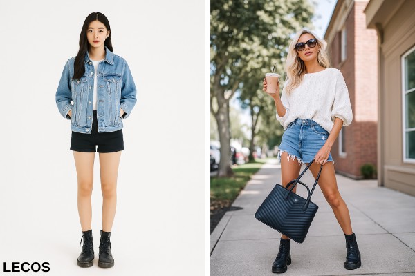Phối boot cổ thấp với quần short