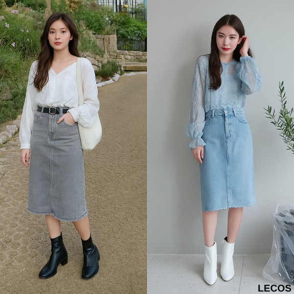 Phối boot cổ thấp với chân váy jeans