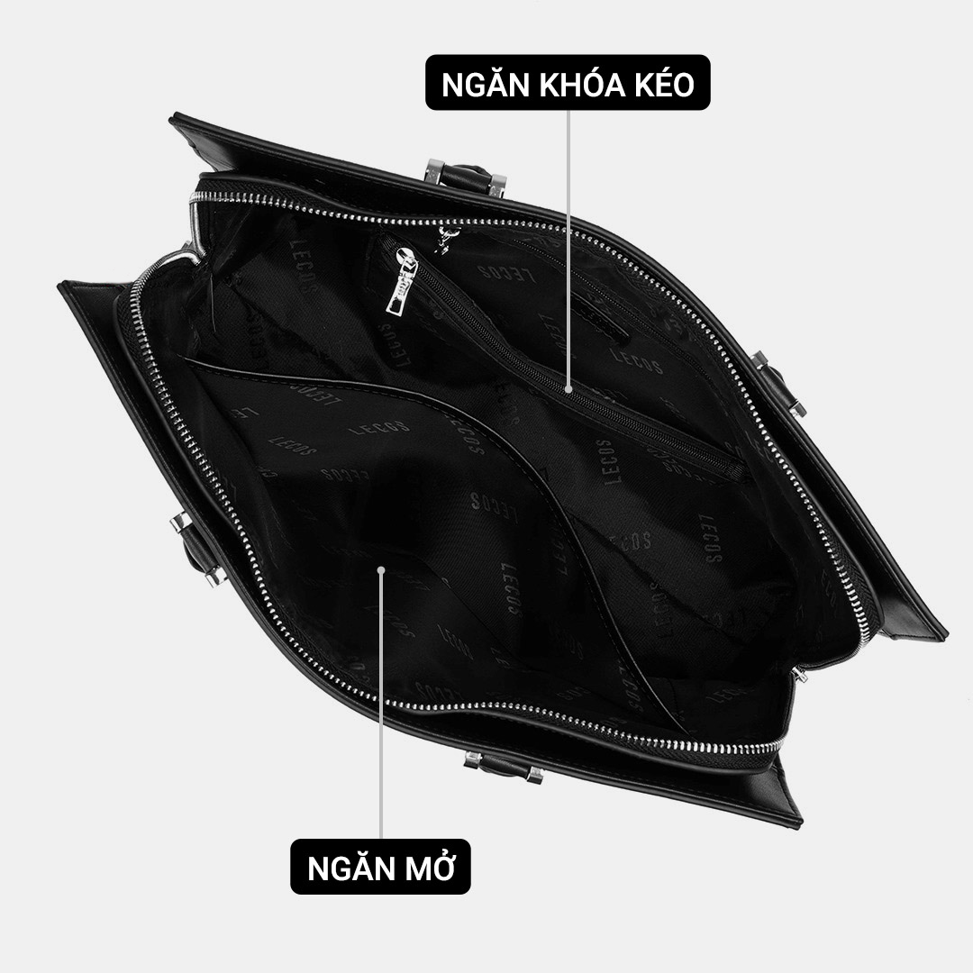 Túi với 1 ngăn chính lớn có khóa kéo, bên trong túi còn có thêm một ngăn mở & một ngăn có khóa kéo khác giúp quý ông dễ dàng sắp xếp đồ đạc ngăn nắp và tiện lợi