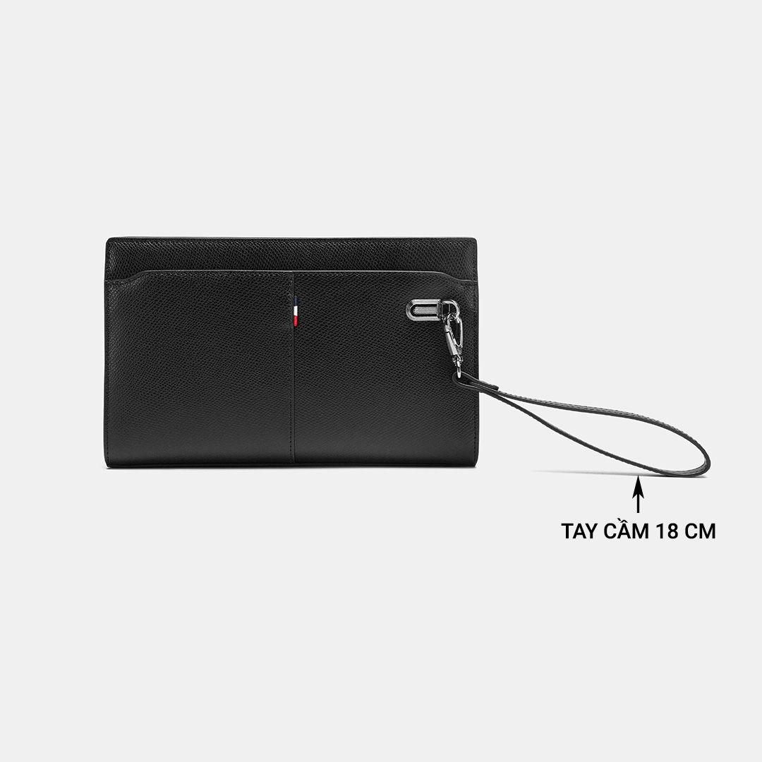 Thiết kế mặt trước và sau clutch đều có một ngăn phụ mở có thể để vật nhỏ như điện thoại, bút viết,... rất tiện dụng