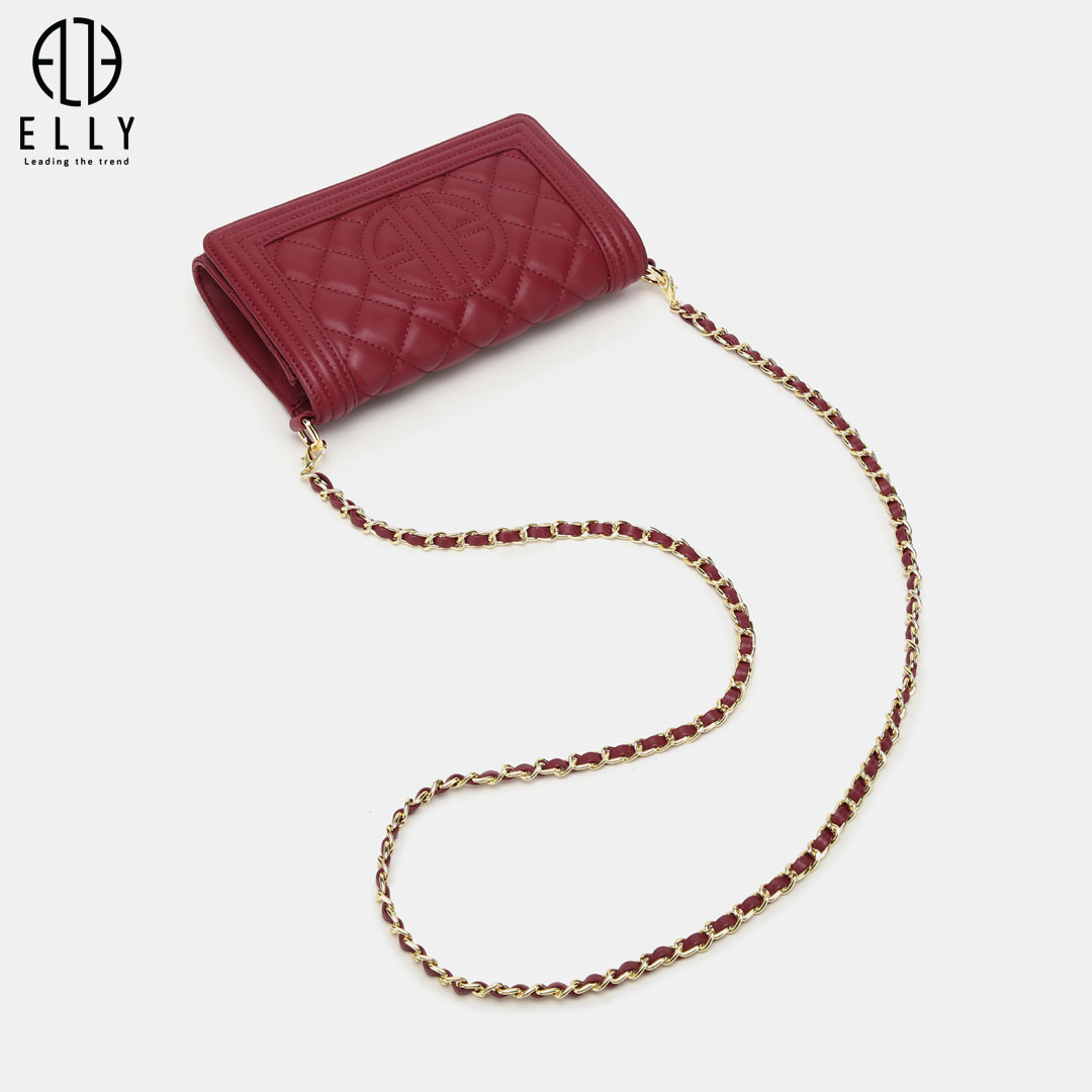 Clutch có dây đeo xích kim loại bện da