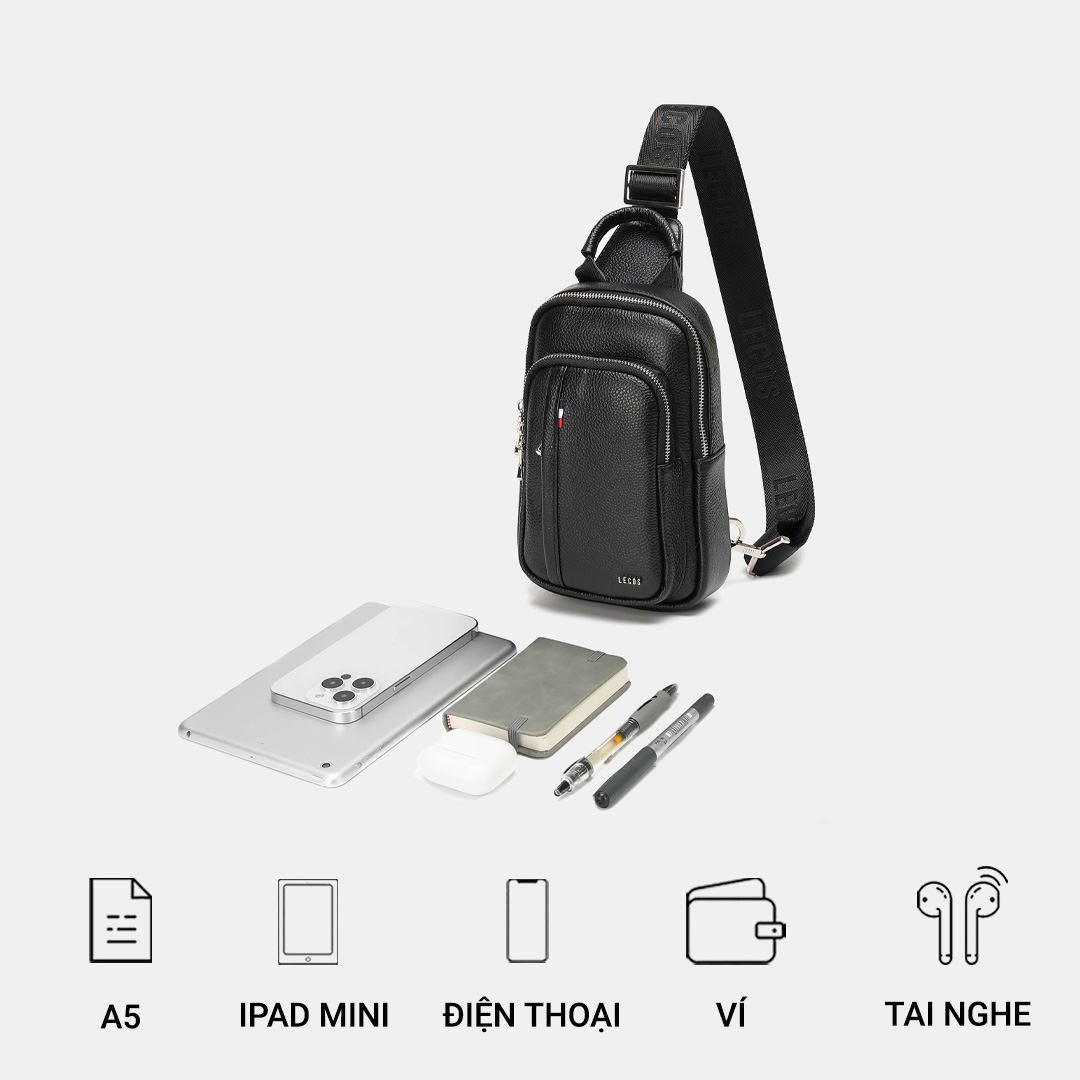 LECOS LT1 với thiết kế rộng rãi, có nhiều ngăn, có thể đựng điện thoại và nhiều đồ dùng cá nhân khác
