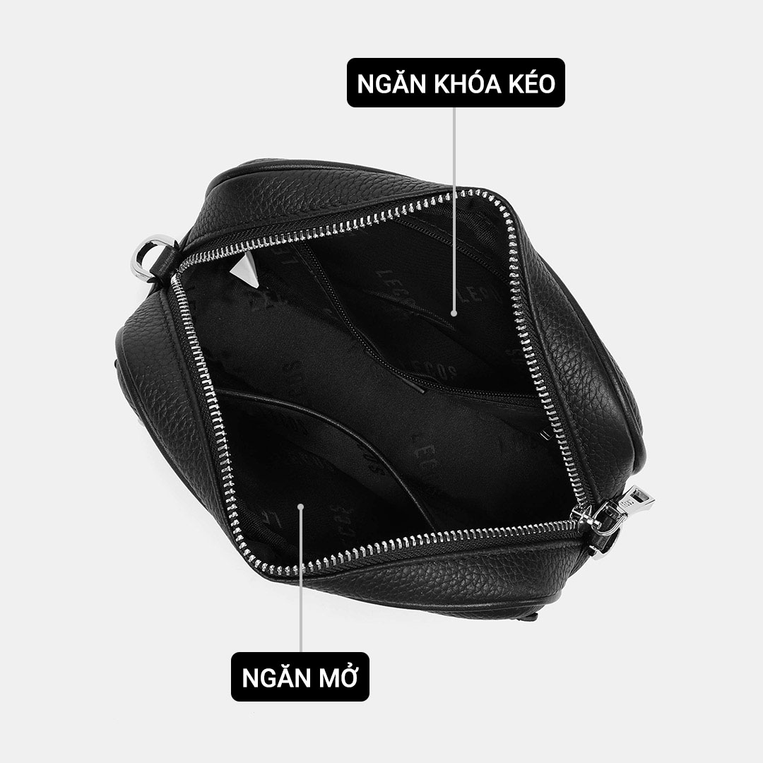 Túi với 1 ngăn chính lớn có khóa kéo, bên trong túi còn có thêm một ngăn mở nhỏ & một ngăn có khóa kéo khác giúp quý ông dễ dàng sắp xếp đồ đạc ngăn nắp và tiện lợi