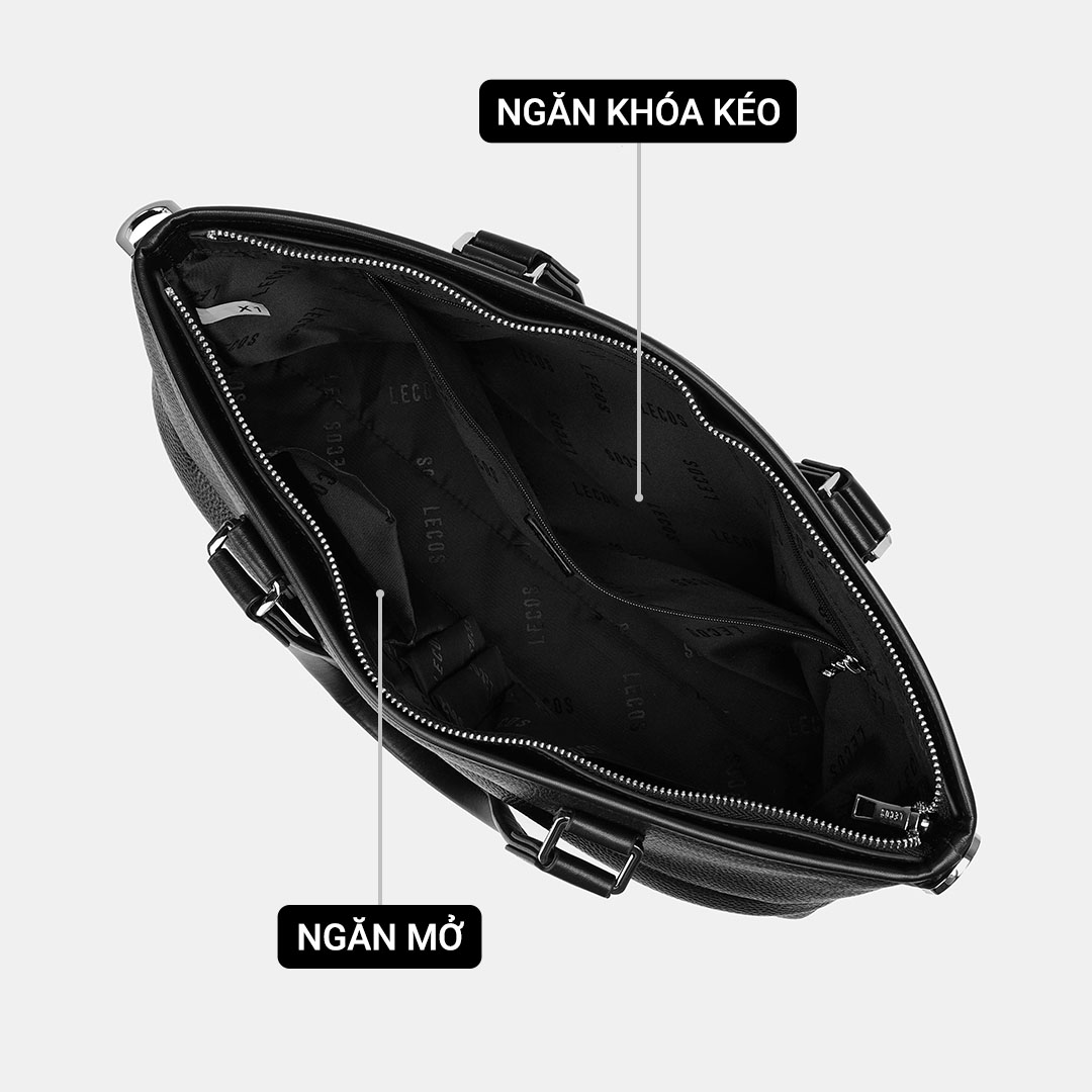 Túi với 1 ngăn chính lớn có khóa kéo, bên trong túi còn có thêm một ngăn mở & một ngăn có khóa kéo khác giúp quý ông dễ dàng sắp xếp đồ đạc ngăn nắp và tiện lợi