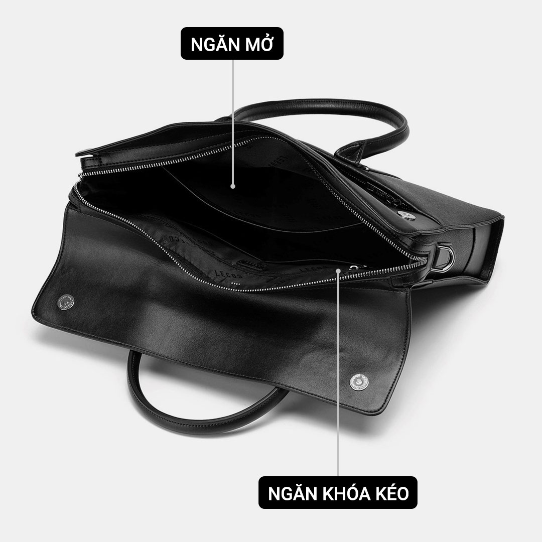 Túi với 1 ngăn chính lớn có khóa kéo, bên trong túi còn có thêm một ngăn mở & một ngăn có khóa kéo khác giúp quý ông dễ dàng sắp xếp đồ đạc ngăn nắp và tiện lợi