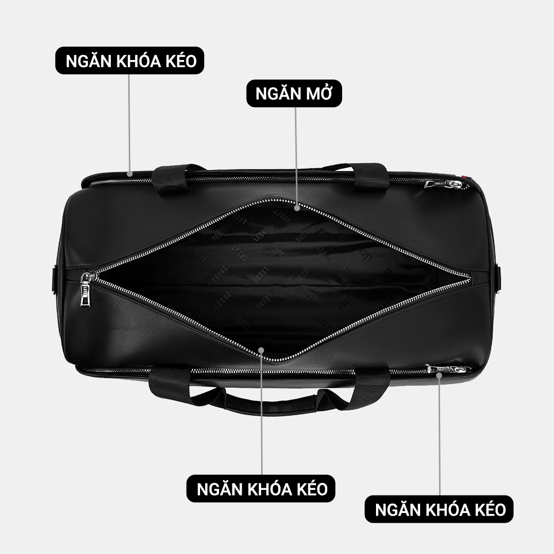Túi với 3 ngăn lớn có khóa kéo, bên trong ngăn giữa có ngăn phụ nhỏ giúp quý ông dễ dàng sắp xếp đồ đạc ngăn nắp và tiện lợi