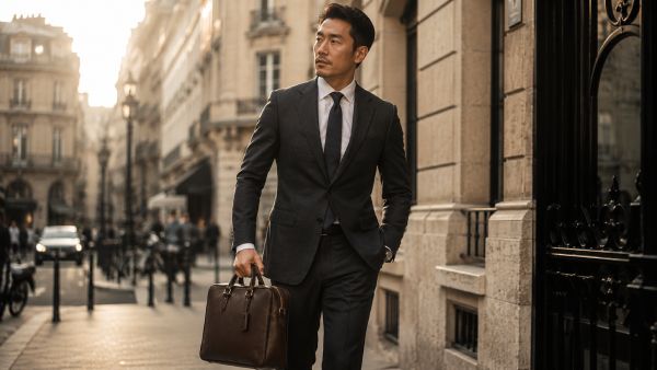 Nam giới sử dụng túi xách da thật theo phong cách thanh lịch