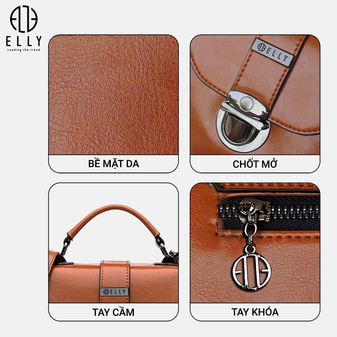 Các chi tiết móc nối, khoá kéo… đều được làm bằng hợp kim cao cấp mạ vàng sáng bóng đem lại vẻ hoàn hảo cho ELLY – ET37