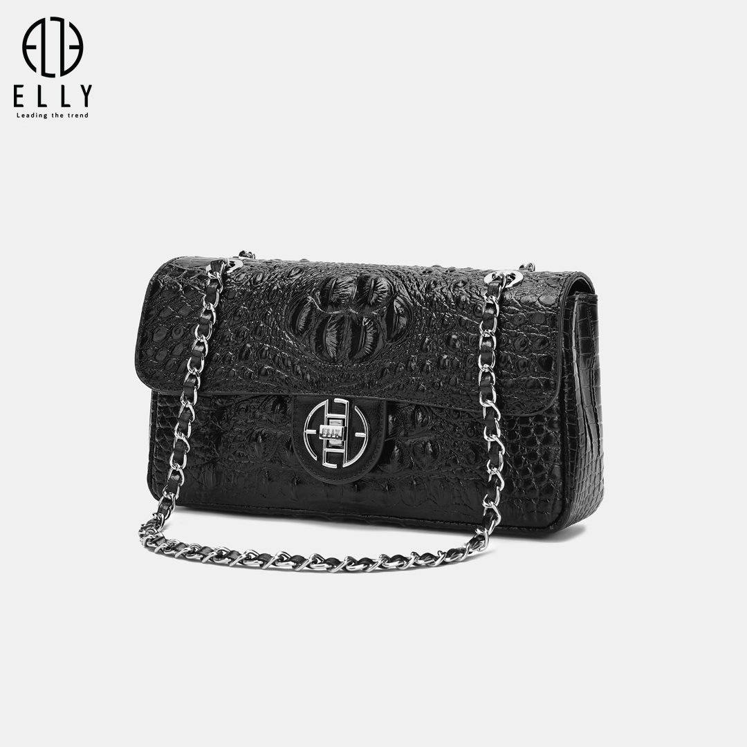 Các nhà thiết kế của ELLY rất tinh tế khi luôn biết cách khiến túi xách nữ cao cấp da thật ELLY – ET97 trông thú vị hơn với những đường vân da cá sấu thời thượng và độc đáo
