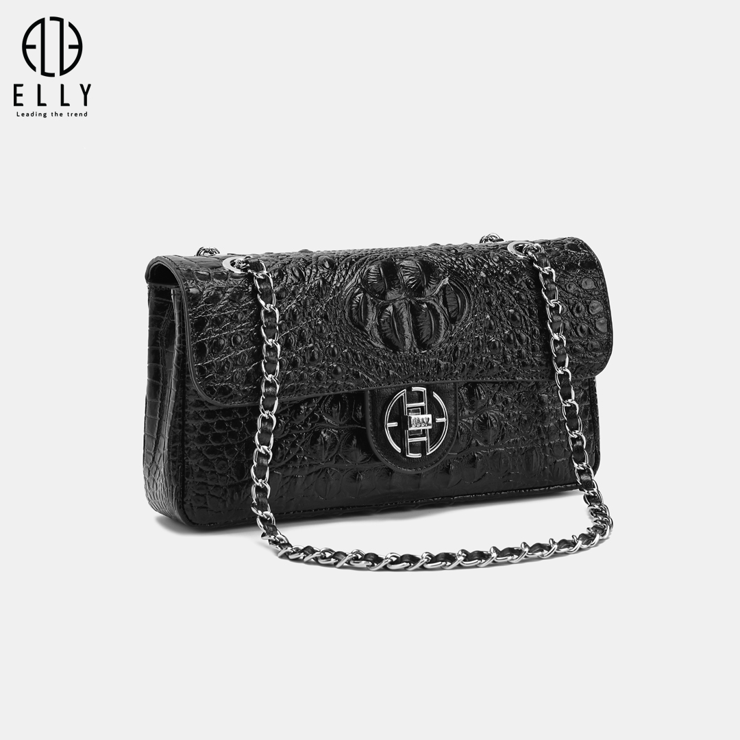 Khóa túi thiết kế hiện đại kết hợp logo thương hiệu ELLY nhằm khẳng định nguồn gốc, xuất xứ sản phẩm