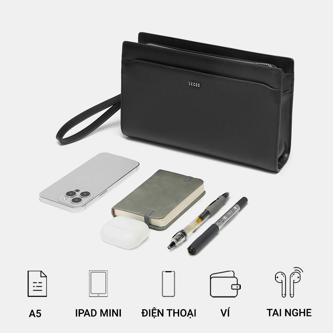 Túi clutch nam cao cấp da thật LECOS - LC5