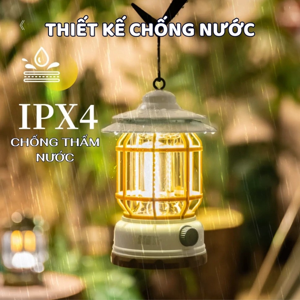 Đèn LED Tích Điện Trang Trí Sân Vườn-Đèn Dã Ngoại,Du Lịch Phong Cách CHILL Siêu Đẹp,Pin 1200mAh