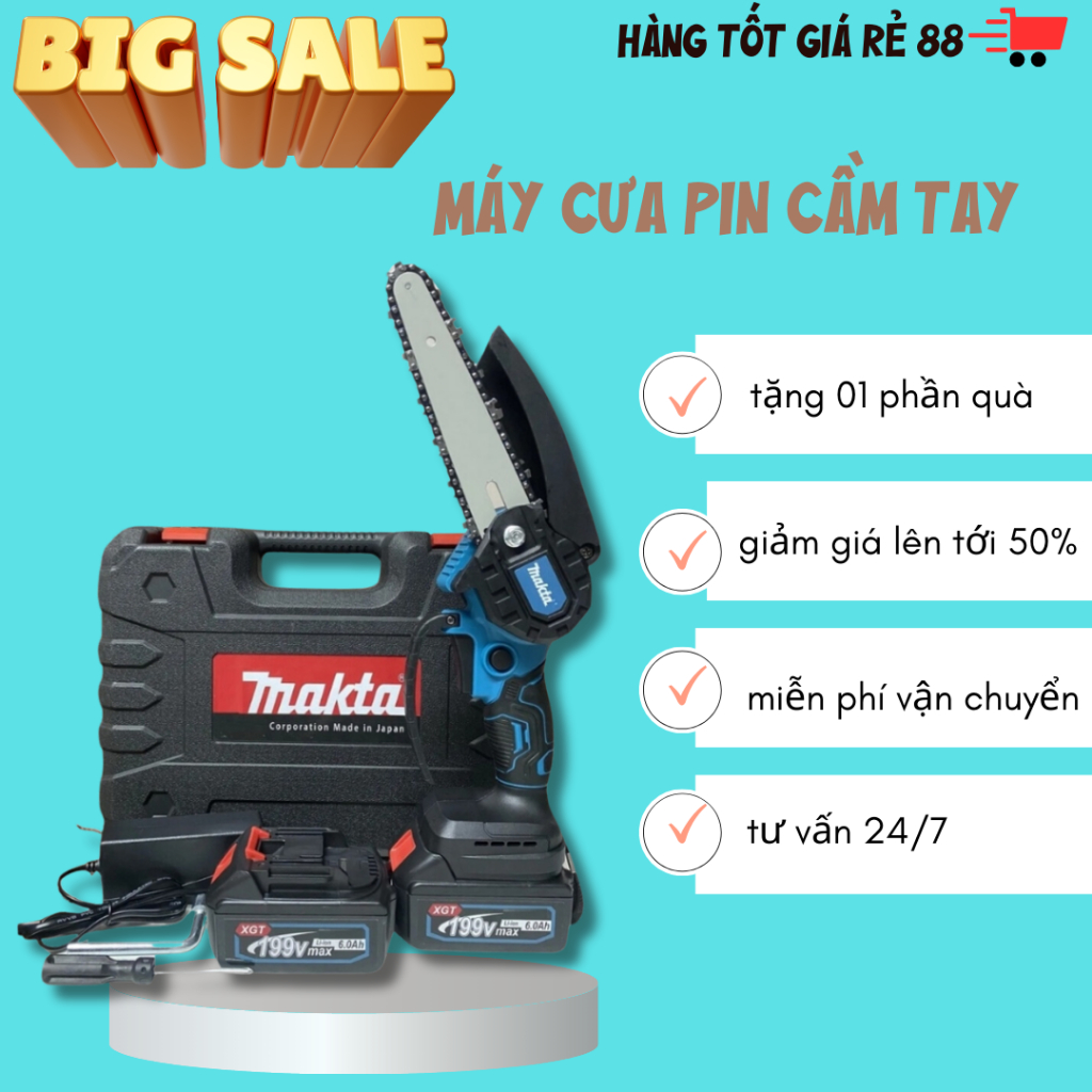 Quạt Tích Điện Lồng Sắt Đế Pin Makita 21V - Sử Dụng Liên Tục 4 - 6 iếng, Kích Thước 8 Inch.