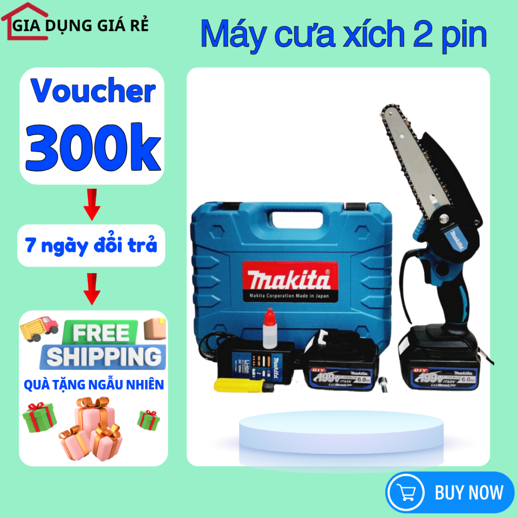 Quạt Tích Điện Lồng Sắt Đế Pin Makita 21V - Sử Dụng Liên Tục 4 - 6 iếng, Kích Thước 8 Inch.