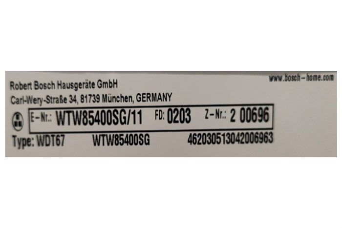 Máy sấy quần áo BOSCH WTW85400SG