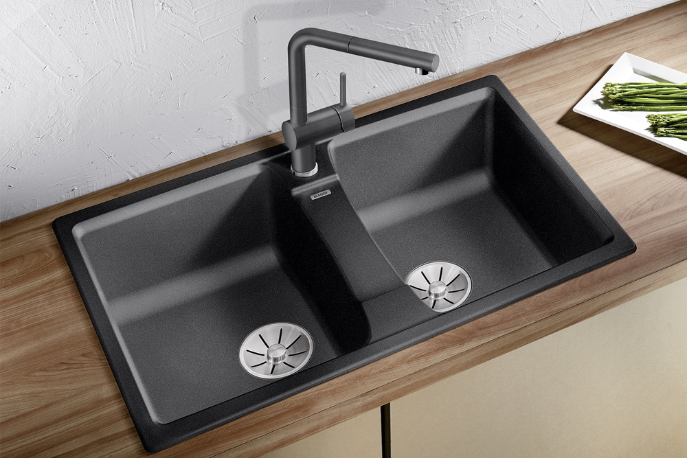 Chậu rửa bát đá đôi BLANCO LEXA8 ANTHRACITE ( màu đen)