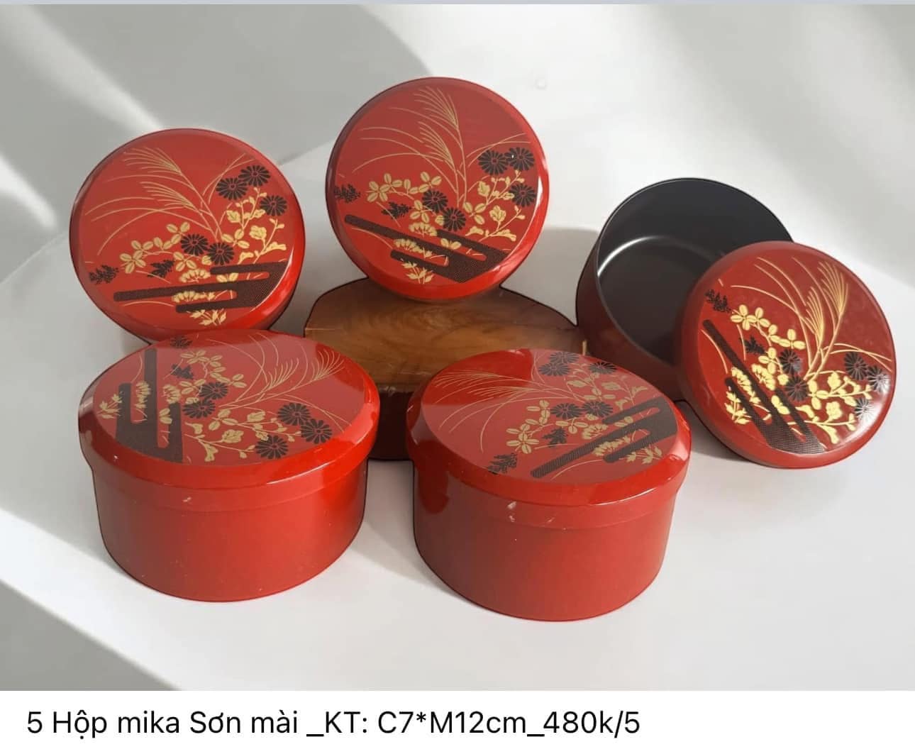 5 hộp mika Sơn mài
