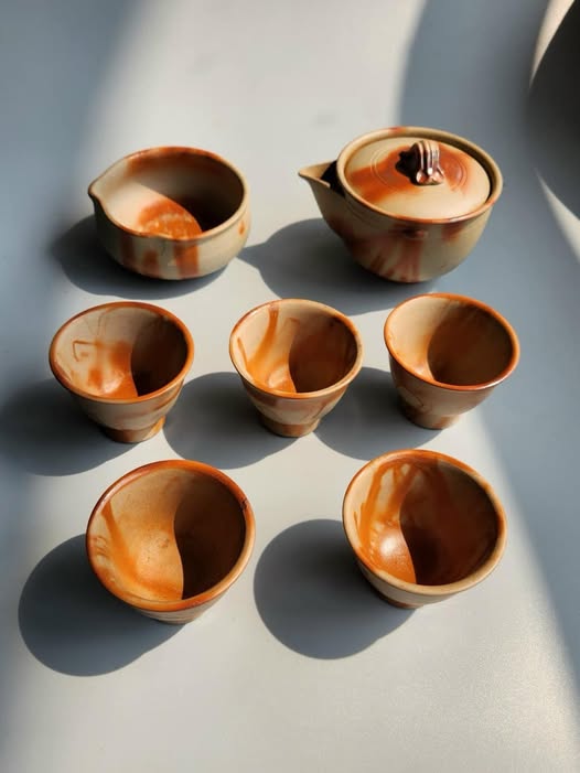 Bộ trà Bizen Hidasuki