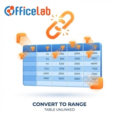 Chuyển đổi một bảng thành một vùng ô (Convert to range)