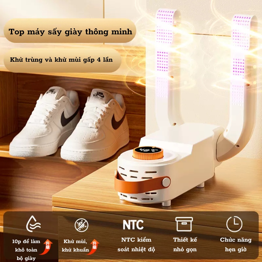 Máy sấy giày Shoe Dayer cao cấp 3 trong 1, xoay 360 độ, tích hợp tia UV khử mùi