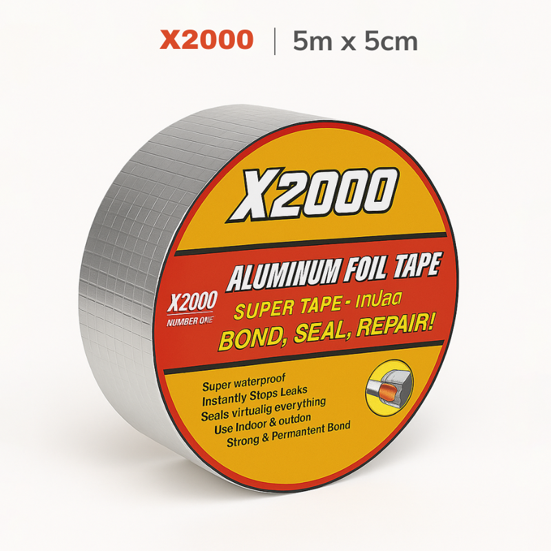 Băng Keo Chống Thấm X2000 - Lớp Keo Butyl Tráng Bạc (Chịu Nhiệt & Kháng Nước)