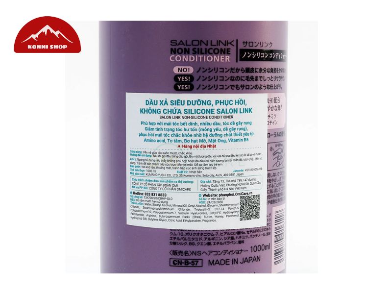 Tìm hiểu về dầu xả Salonlink Non-Silicon siêu dưỡng