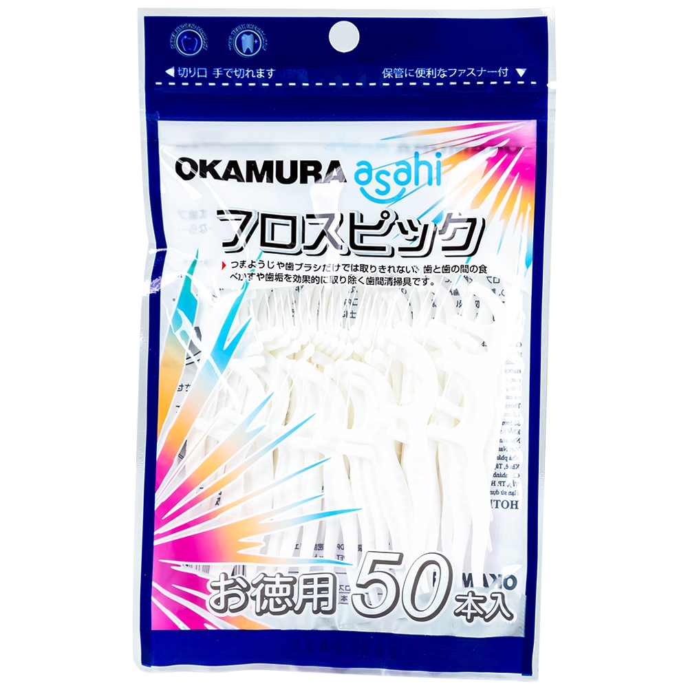 Tăm chỉ kẽ răng trẻ em Okamura 50 cây