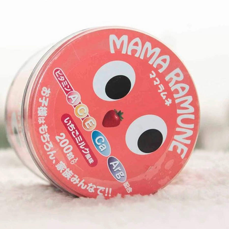 Kẹo biếng ăn cho bé Mama Ramune vị dâu 200 viên (mẫu mới)