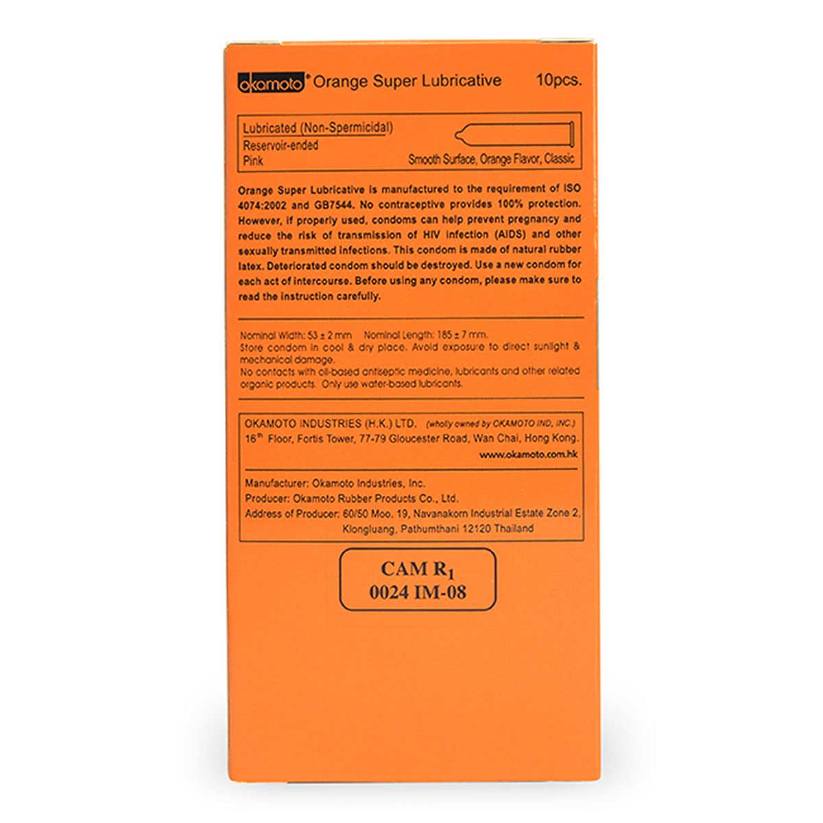 Bao cao su Okamoto Orange Super Lubricate hộp 10 chiếc