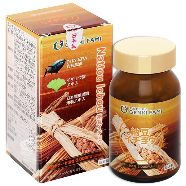 Viên uống chống đột quỵ Genkifami Natto Ichou 90 viên