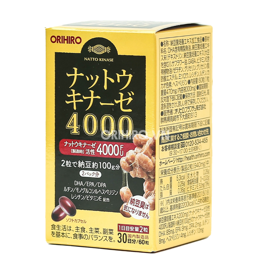 Viên uống hỗ trợ điều trị đột quỵ Orihiro 4000FU 60 viên