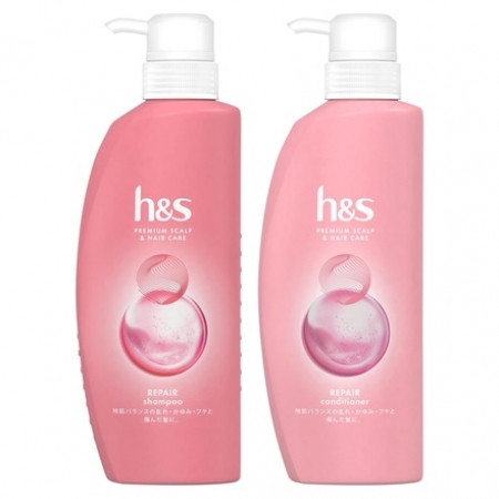 Dầu gội xả HS Premium Scalp & Hair Care 370ml Hồng - Tóc xơ rối, hư tổn