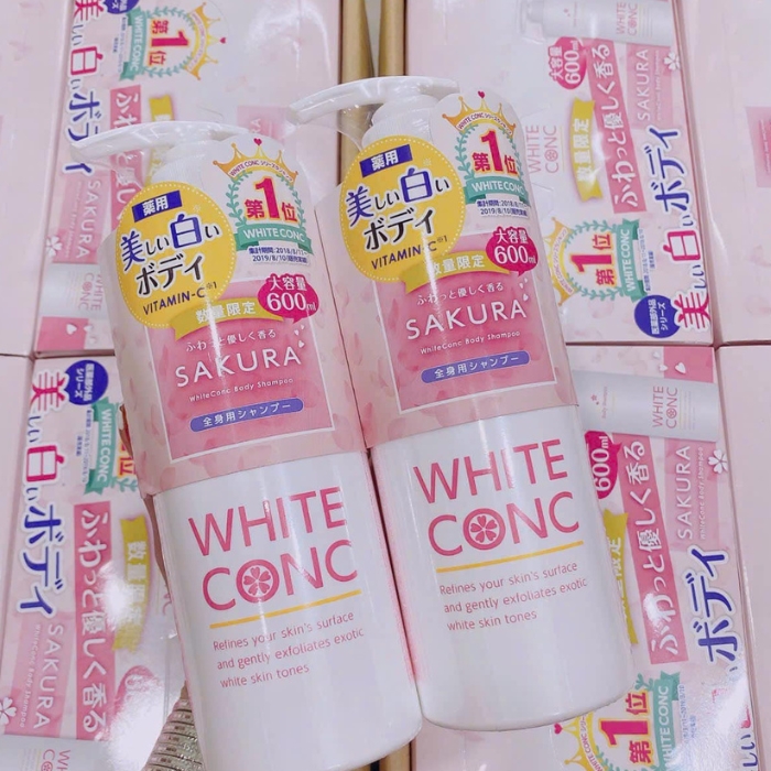 Sữa tắm dưỡng trắng da White ConC hương hoa anh đào 600ml (Phiên bản mùa xuân)