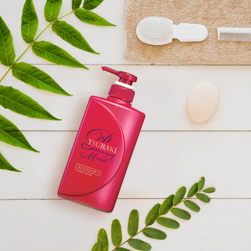 Dầu xả Tsubaki Premium Repair giúp tóc bóng mượt chai 490ml - màu đỏ