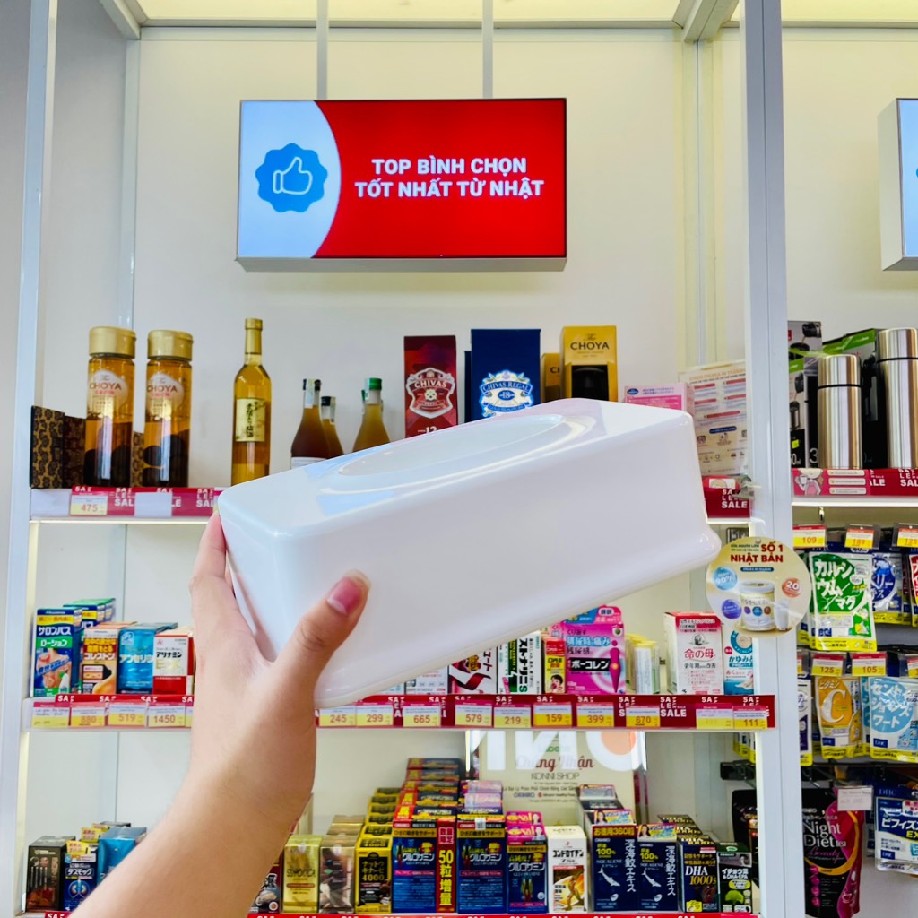 Hộp đựng khăn giấy Inomata Tissue Case - White