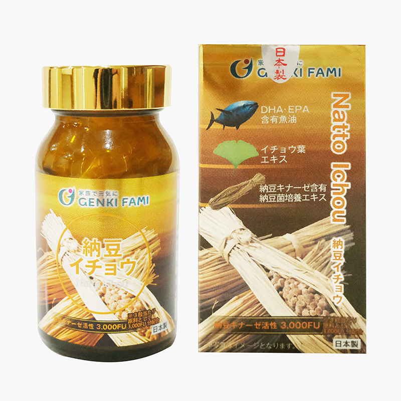 Viên uống chống đột quỵ Genkifami Natto Ichou 90 viên