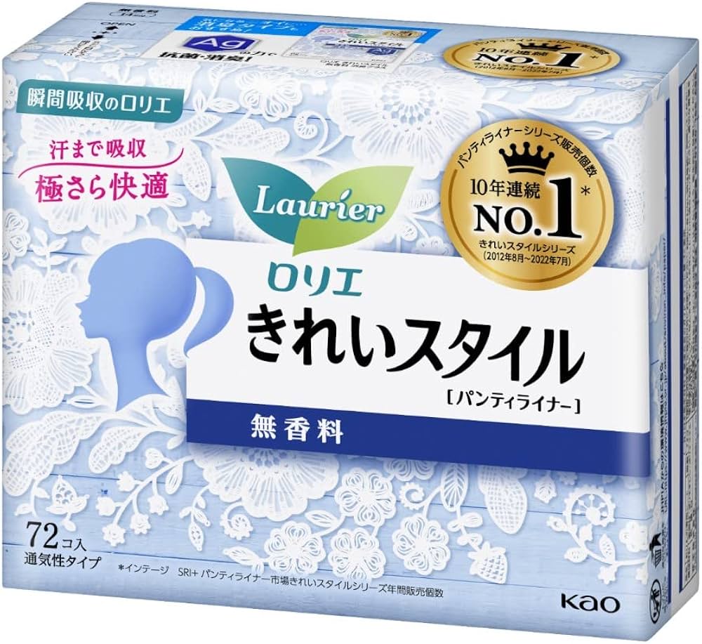 Băng vệ sinh Kao Laurie hàng ngày 72 miếng (5 mùi hương) (Xanh dương - Không mùi)