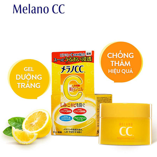 Gel dưỡng ẩm Rohto CC Melano dưỡng trắng, giảm đốm nâu 100g