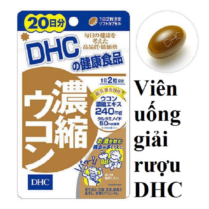 Viên uống giải rượu DHC Ukon hỗ trợ thải độc gan 20 ngày gói 40 viên