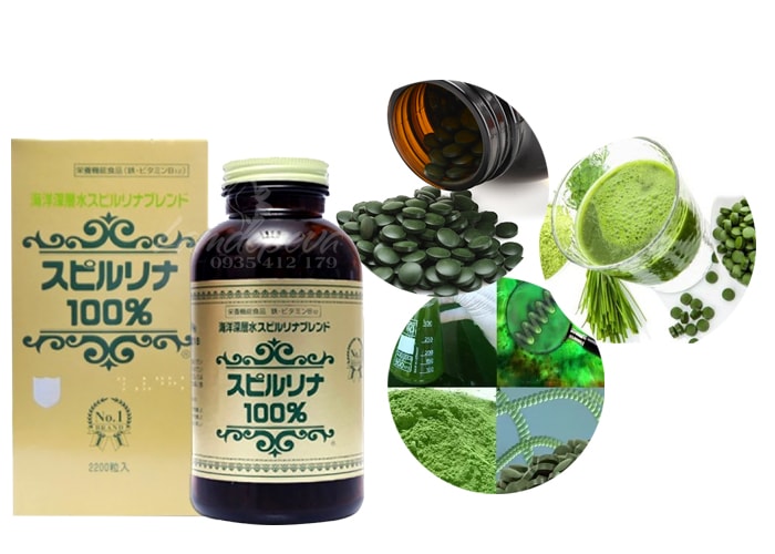 Viên uống tảo xoắn Algae Spirulina hộp 2200 viên