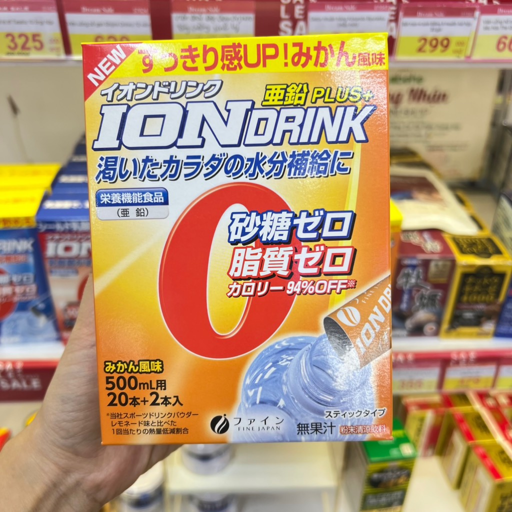 Bột pha nước uống ion điện giải và bổ sung kẽm Fine Japan