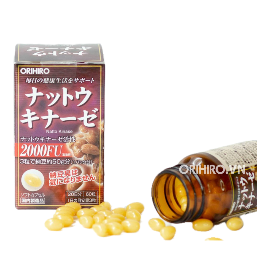 Viên uống hỗ trợ điều trị tai biến đột quỵ Orihiro Natto Kinase 2000FU 60 viên