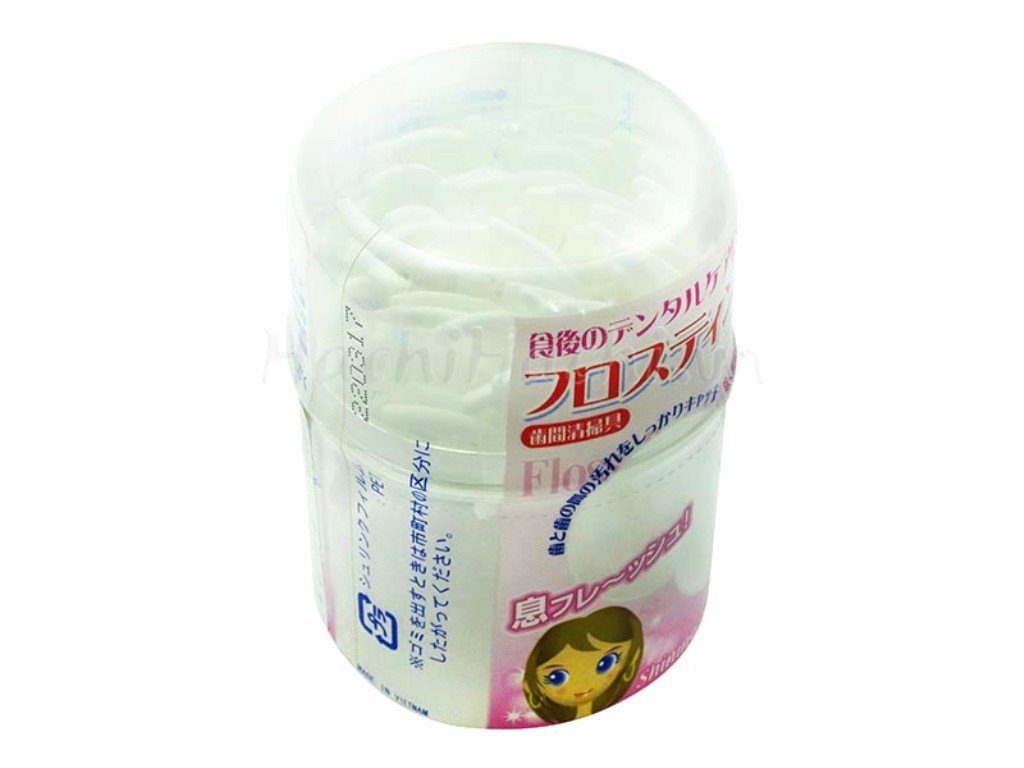 Tăm chỉ nha khoa Okamura hộp 70 cây màu hồng