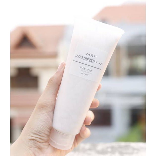 Sữa rửa mặt Muji Face Soap Scrub tẩy da chết cho da nhạy cảm 100g