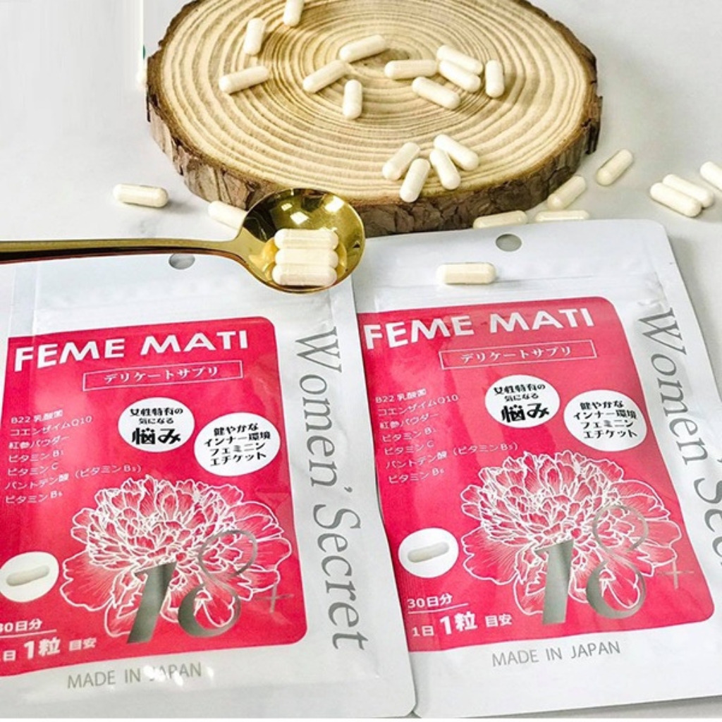 Viên uống Feme Mati Women' Secret hỗ trợ se khít vùng kín, khử mùi gói 30 viên (Mẫu mới)