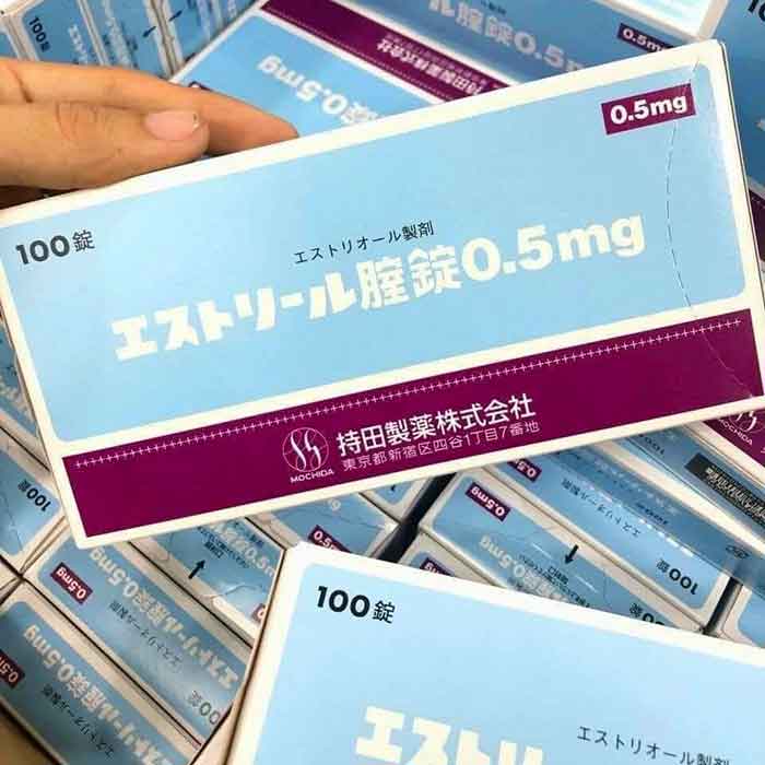 Viên đặt phụ khoa Nhật bản Mochida 0.5mg - hộp 10 vỉ