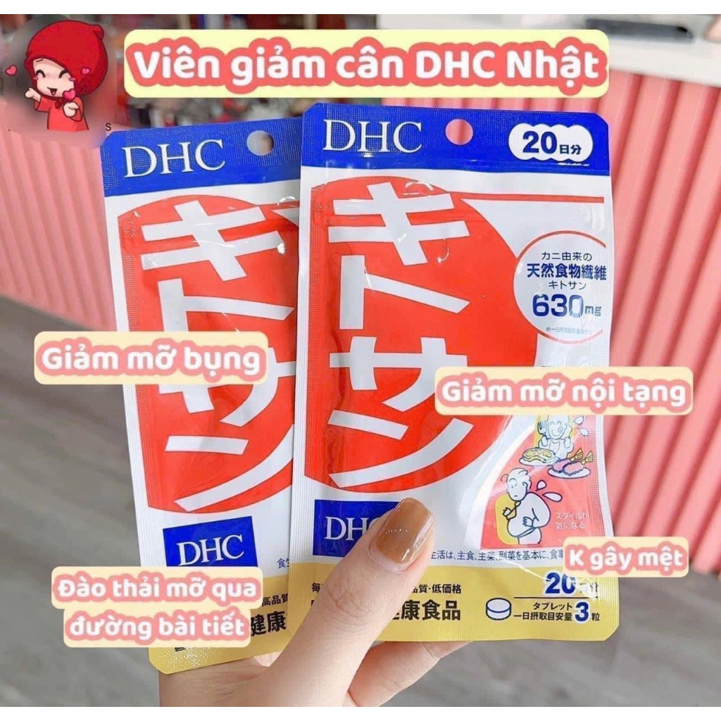 Viên uống giảm béo bụng DHC Chitosan 20 ngày