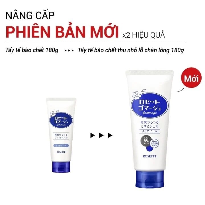 Gel tẩy da chết Rosette 180g - Xanh (mẫu mới)